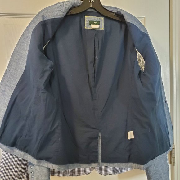 Like New JCREW Schoolboy Chambray Jacket 3 pockets Size 2 Reg. - Picture 6 of 6